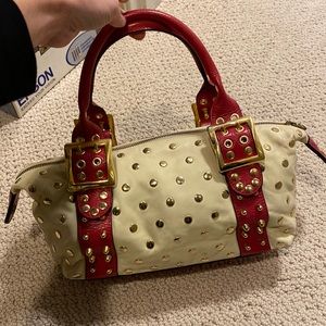 Be & D cream and pink handbag